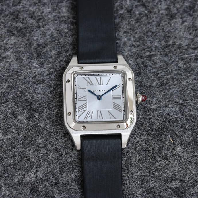 CARTIER SANTOS DUMONT LADY RUBBER STRAP