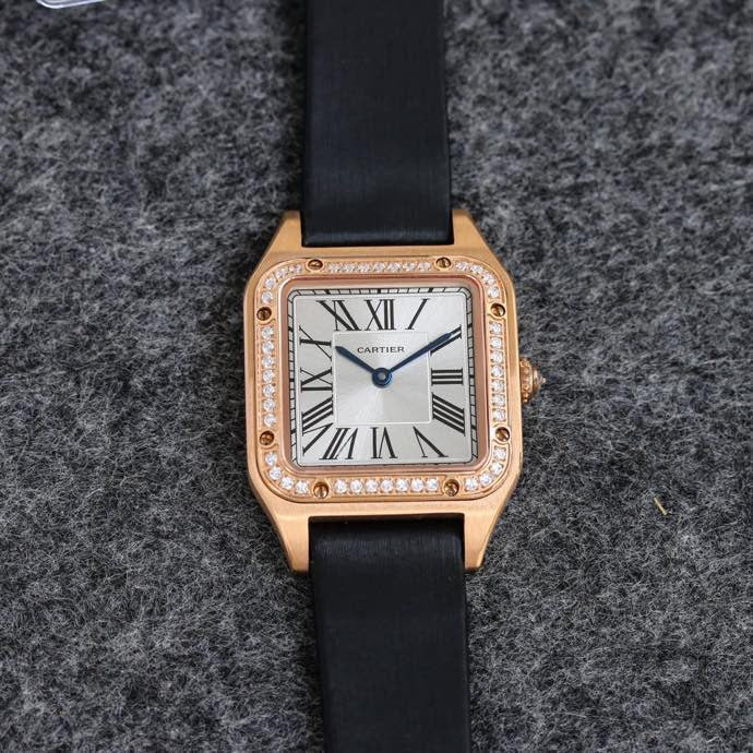 CARTIER SANTOS DUMONT LADY RUBBER STRAP
