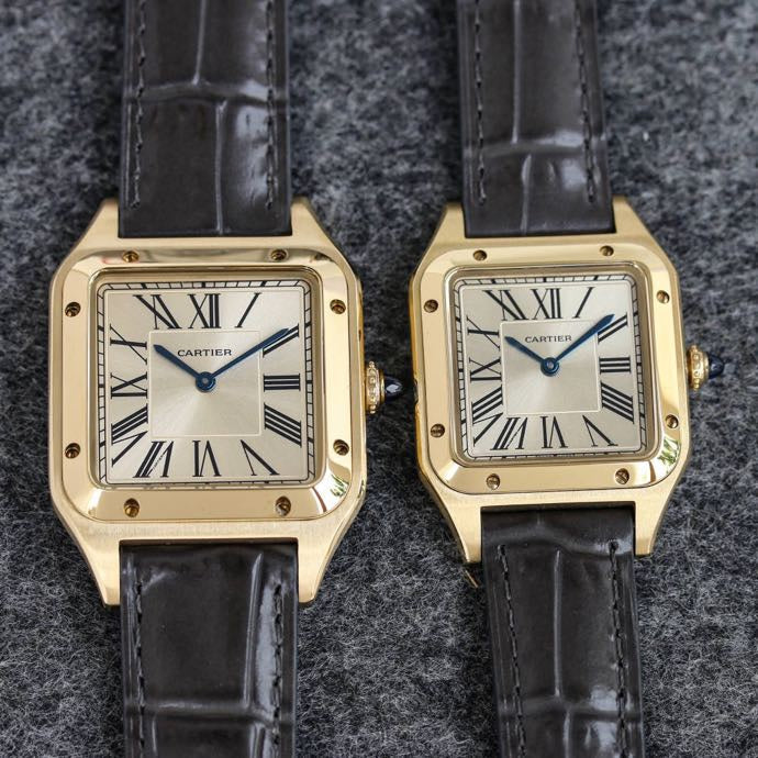 CARTIER SANTOS DUMONT LADY GOLD CASE CROCODILE STRAP