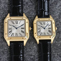 CARTIER SANTOS DUMONT LADY GOLD CASE CROCODILE STRAP