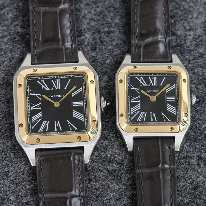 CARTIER SANTOS DUMONT LADY GOLD CASE CROCODILE STRAP