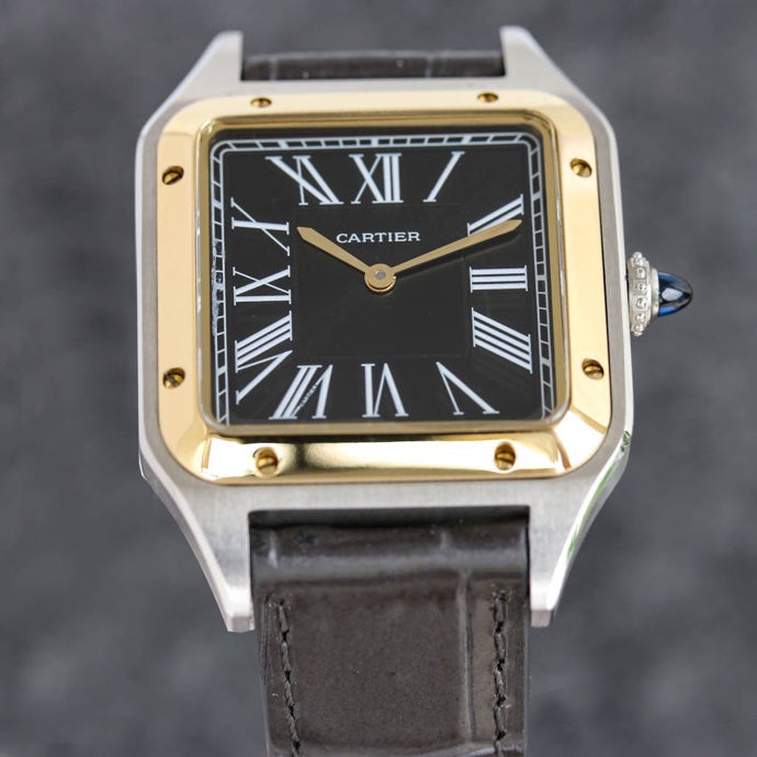 CARTIER SANTOS DUMONT LADY GOLD CASE CROCODILE STRAP