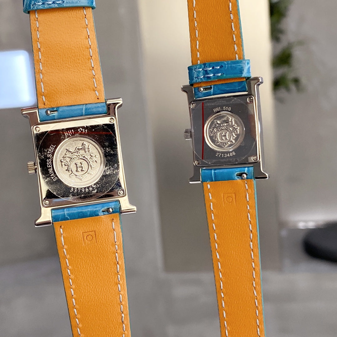 HERMES HEURE H 26 SILVER WHITE DIAL DIAMOND BEZEL