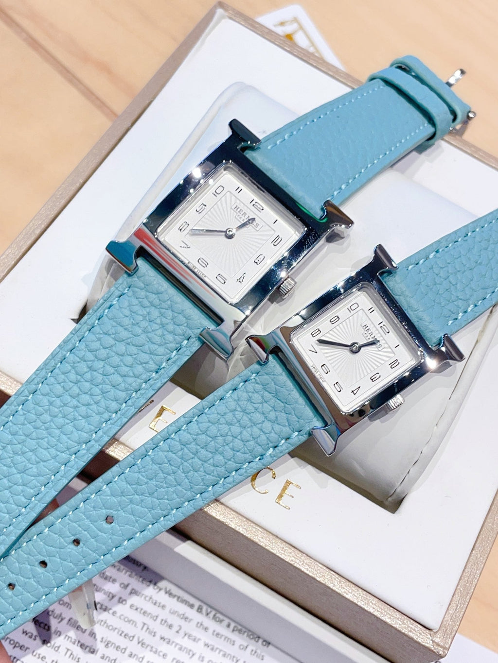HERMES HEURE H 26 SILVER WHITE DIAL EPSOM LEATHER