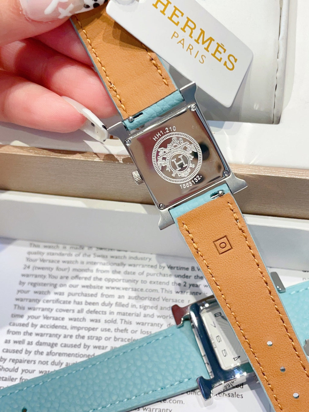 HERMES HEURE H 26 SILVER WHITE DIAL EPSOM LEATHER