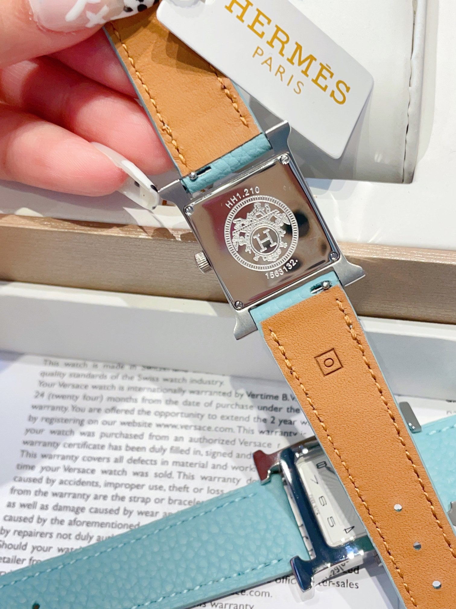 HERMES HEURE H 26 SILVER WHITE DIAL EPSOM LEATHER
