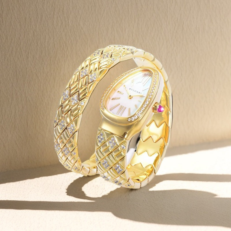 BVLGARI SERPENTI SPIGA 35 GOLD WHITE DIAL