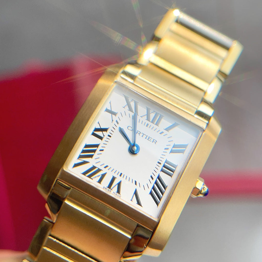 CARTIER TANK FRANCAISE GOLD WHITE DIAL