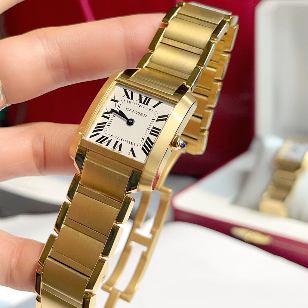 CARTIER TANK FRANCAISE GOLD WHITE DIAL