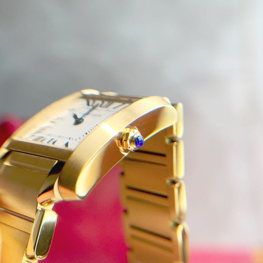 CARTIER TANK FRANCAISE GOLD WHITE DIAL