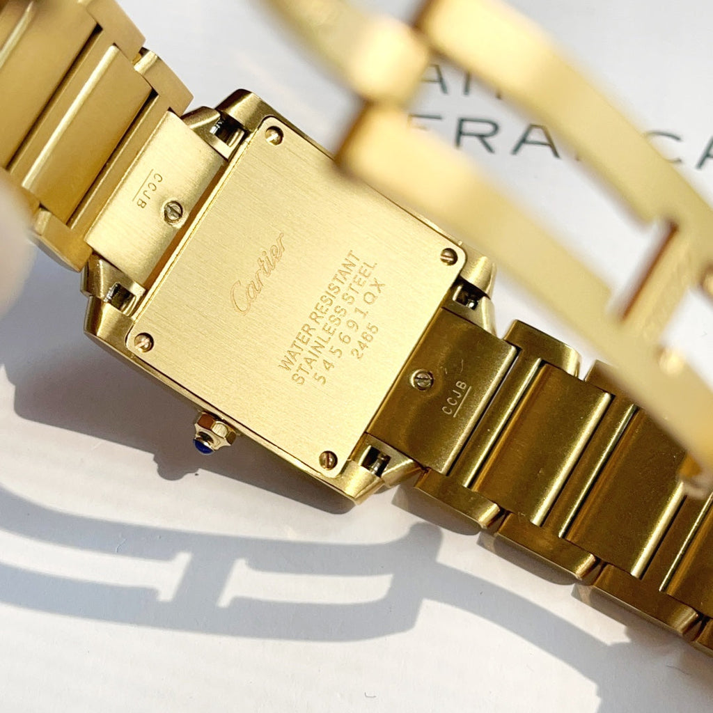 CARTIER TANK FRANCAISE GOLD WHITE DIAL