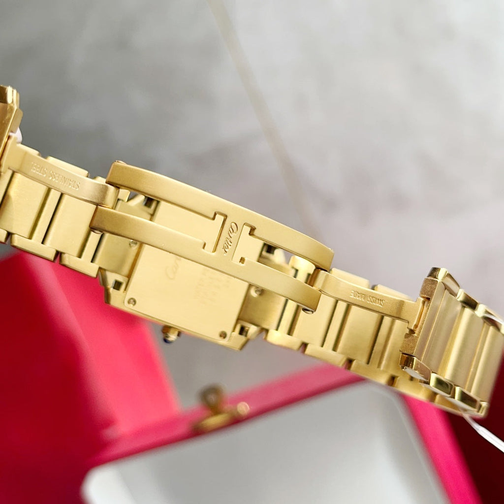CARTIER TANK FRANCAISE GOLD WHITE DIAL
