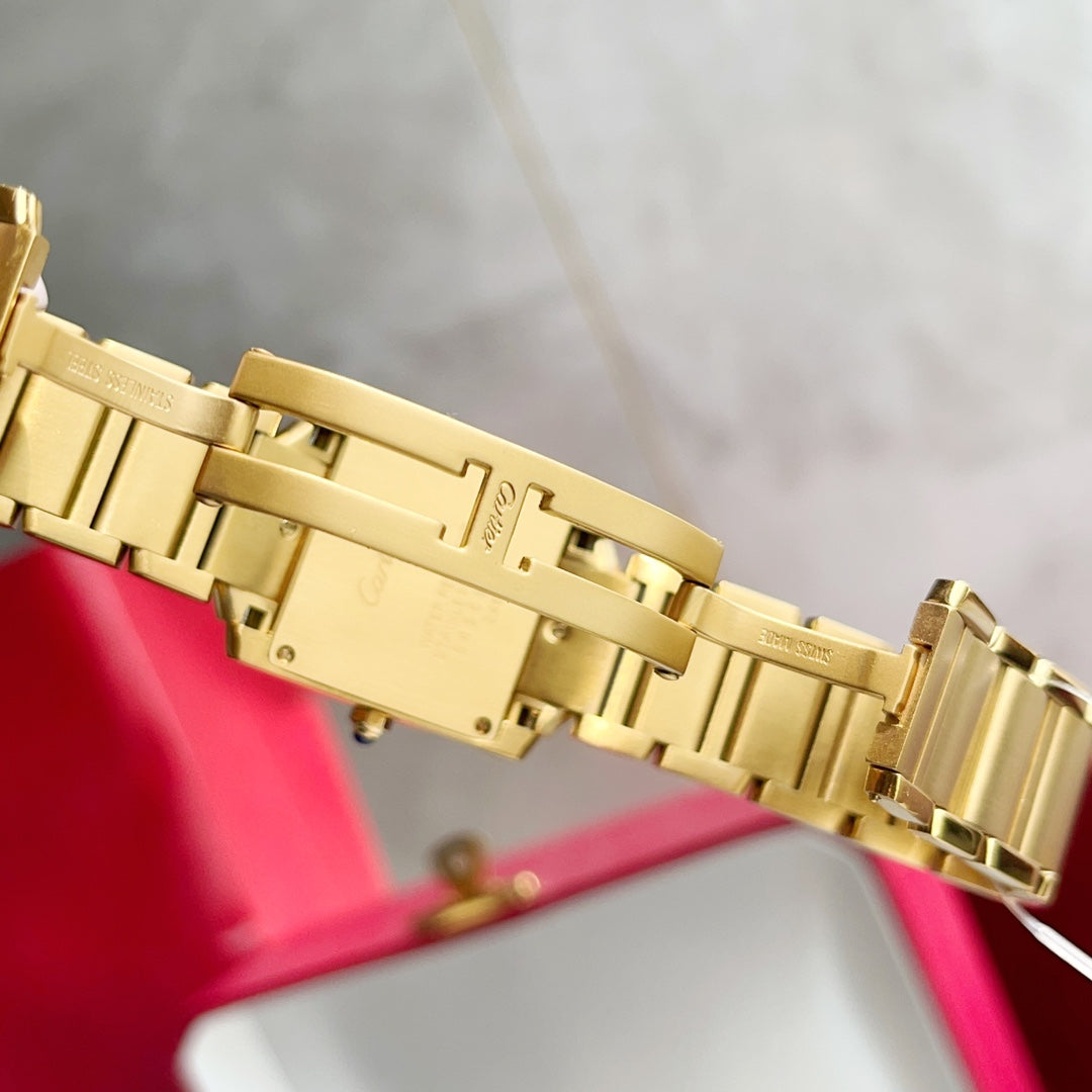 CARTIER TANK FRANCAISE GOLD WHITE DIAL