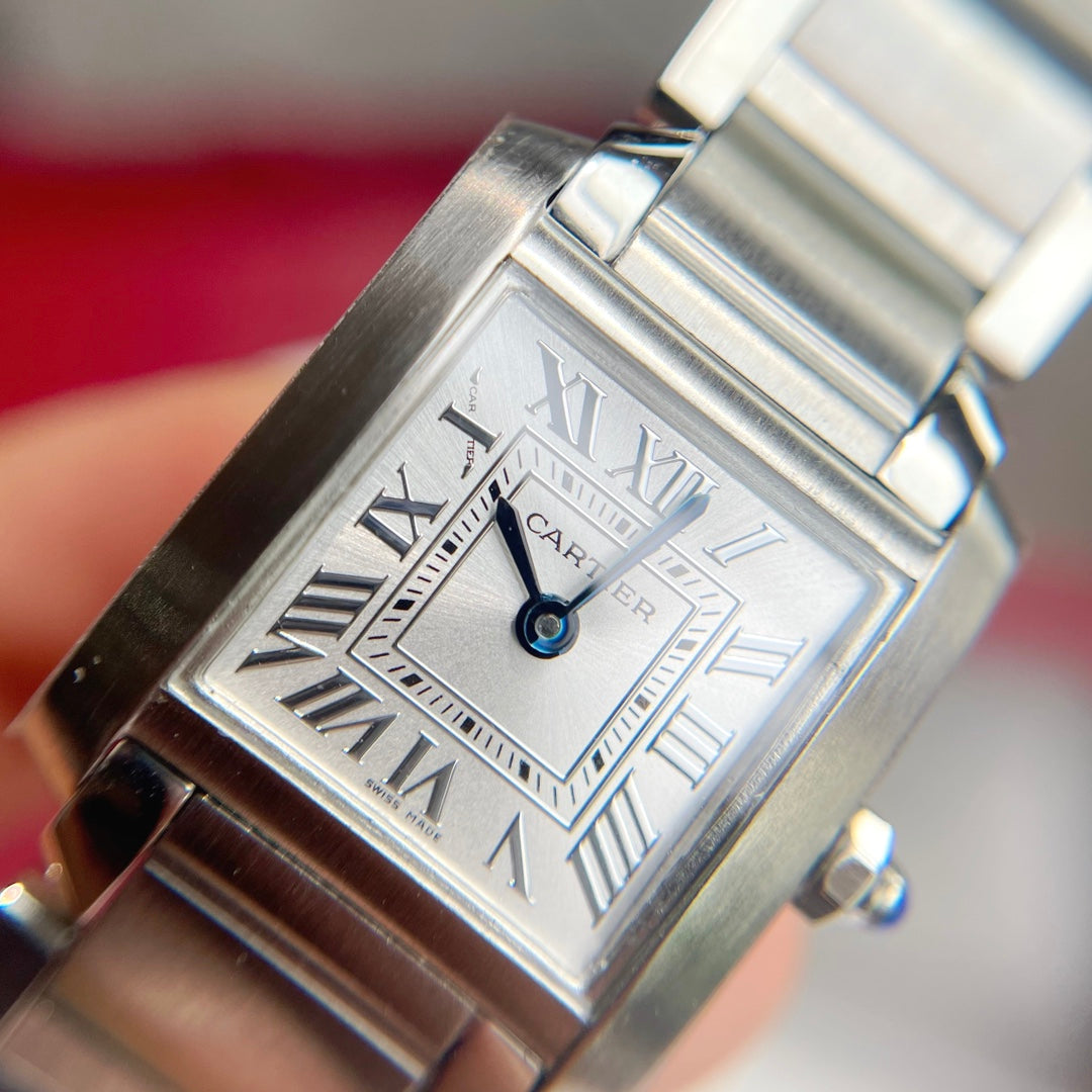 CARTIER TANK FRANCAISE STEEL WHITE DIAL