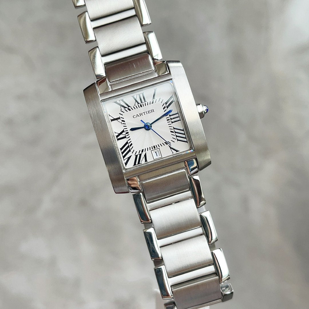 CARTIER TANK FRANCAISE STEEL WHITE DIAL