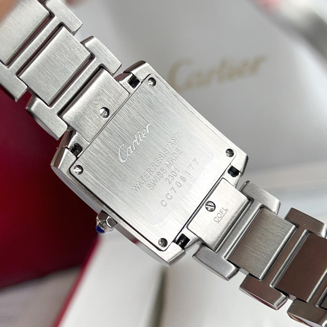CARTIER TANK FRANCAISE STEEL WHITE DIAL