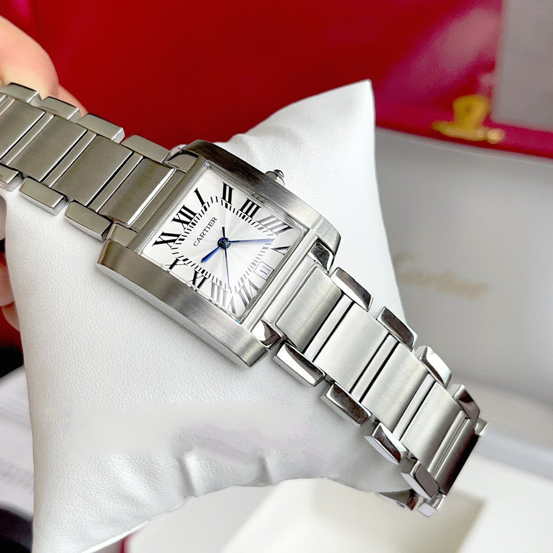 CARTIER TANK FRANCAISE STEEL WHITE DIAL