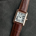 CARTIER TANK MUST PINK GOLD BURGUNDY CROCODILE