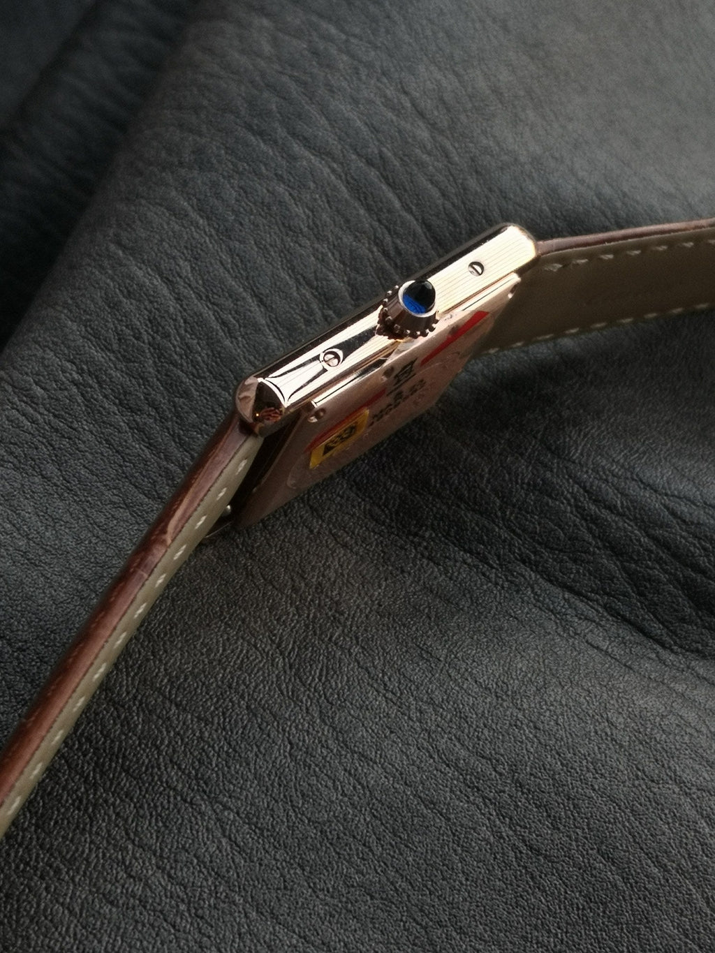 CARTIER TANK MUST PINK GOLD BURGUNDY CROCODILE
