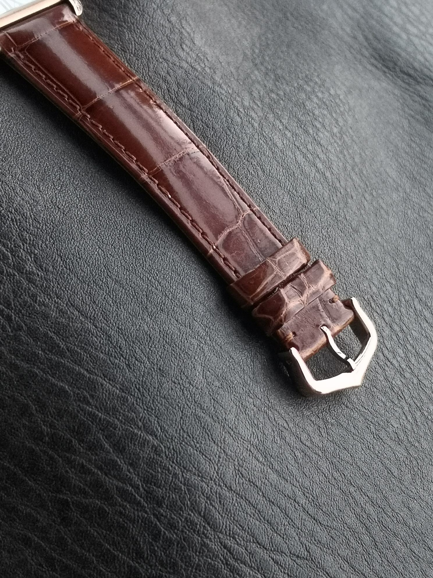 CARTIER TANK MUST PINK GOLD BURGUNDY CROCODILE