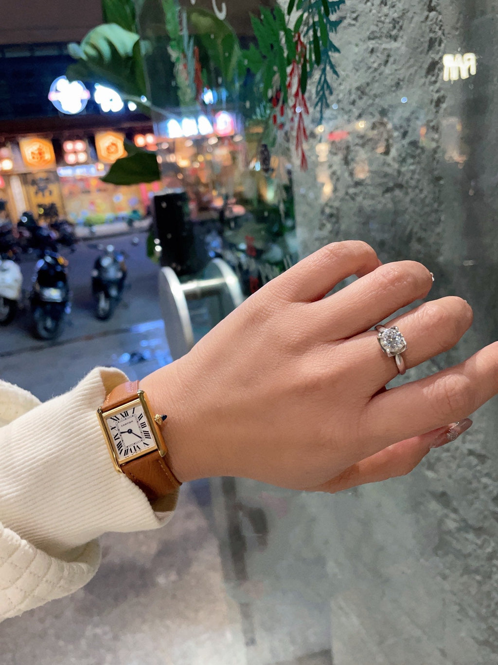 CARTIER TANK MUST GOLD BROWN EPSOM LEATHER