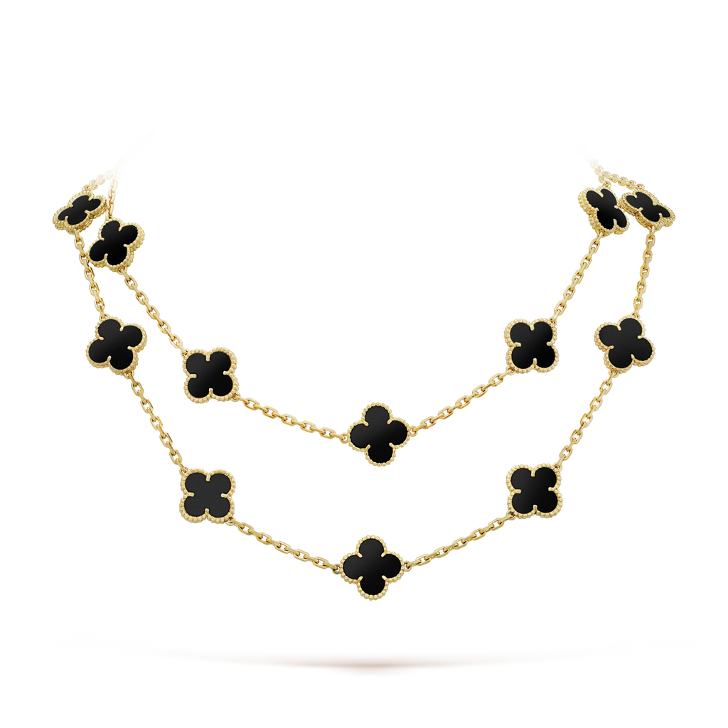 VCA CLOVER 20 MOTIFS ONYX NECKLACE