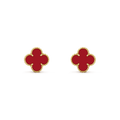 VCA CLOVER MINI 9.5MM CARNELIAN EARRINGS