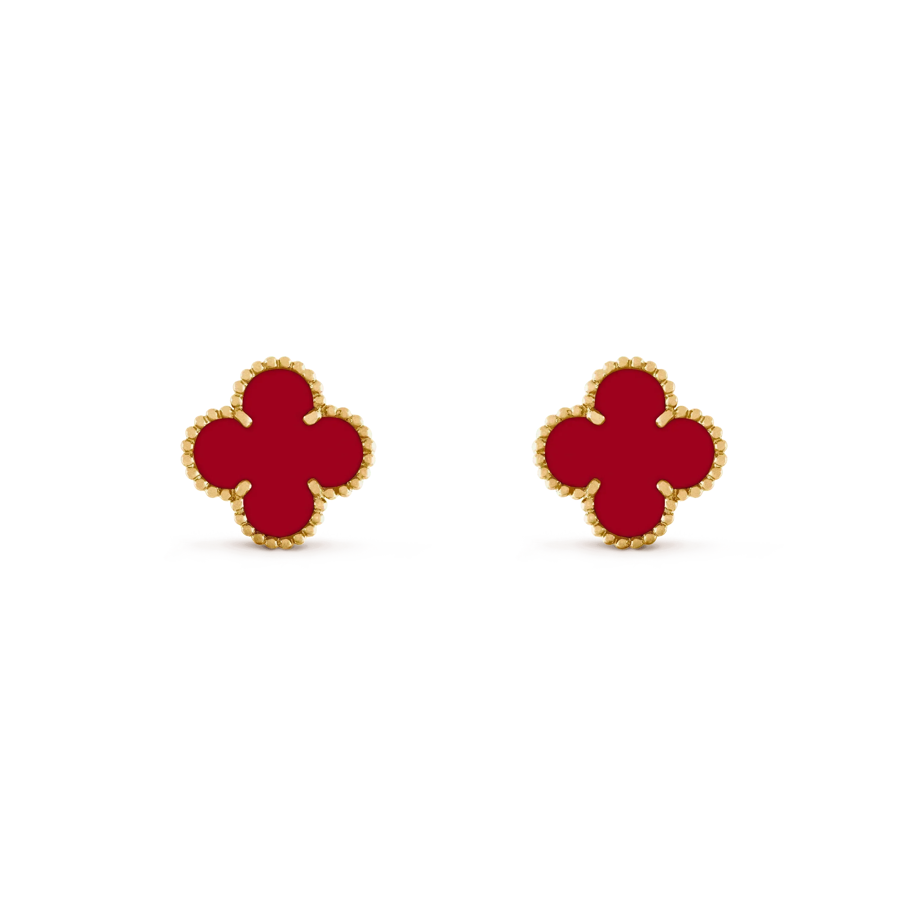 VCA CLOVER MEDIUM 1 MOTIFS CARNELIAN EARRINGS