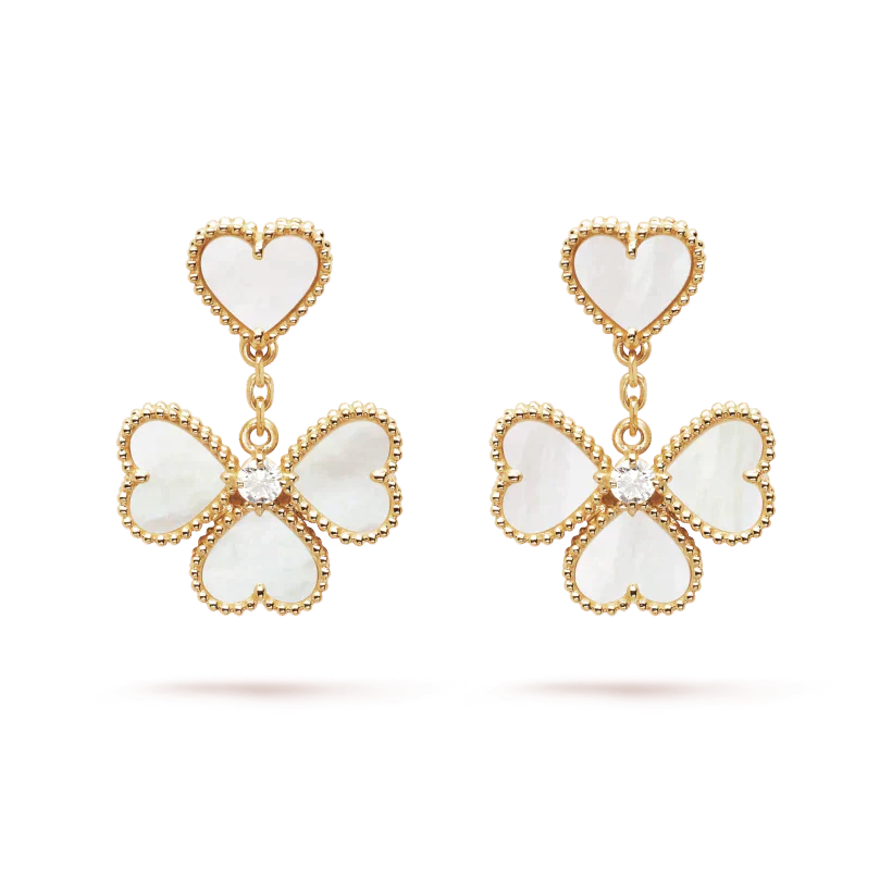 VCA CLOVER SWEET WHITE MOP EARRINGS