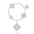 VCA CLOVER 6 MOTIFS SILVER DIAMOND BRACELET