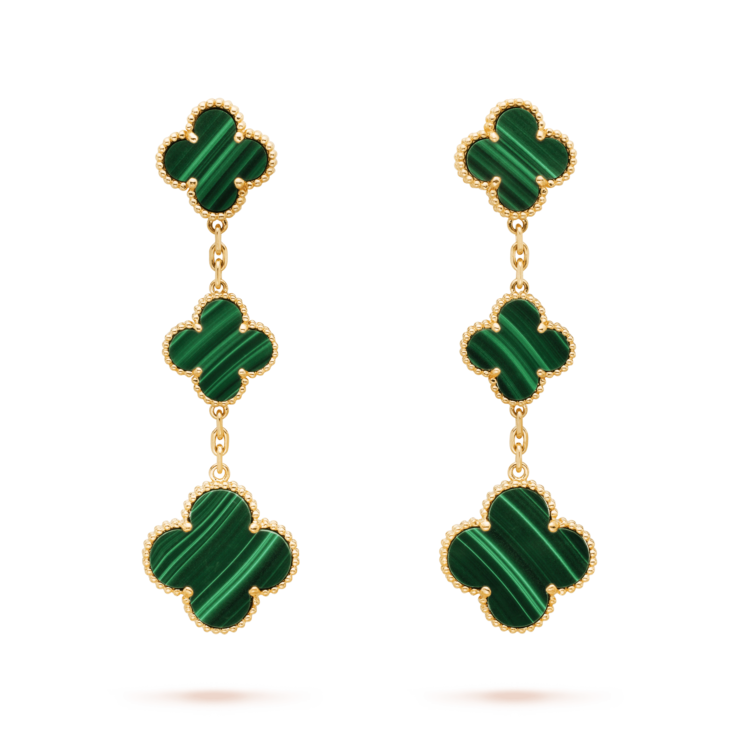 VCA CLOVER MALACHITE 3 MOTIFS GOLD