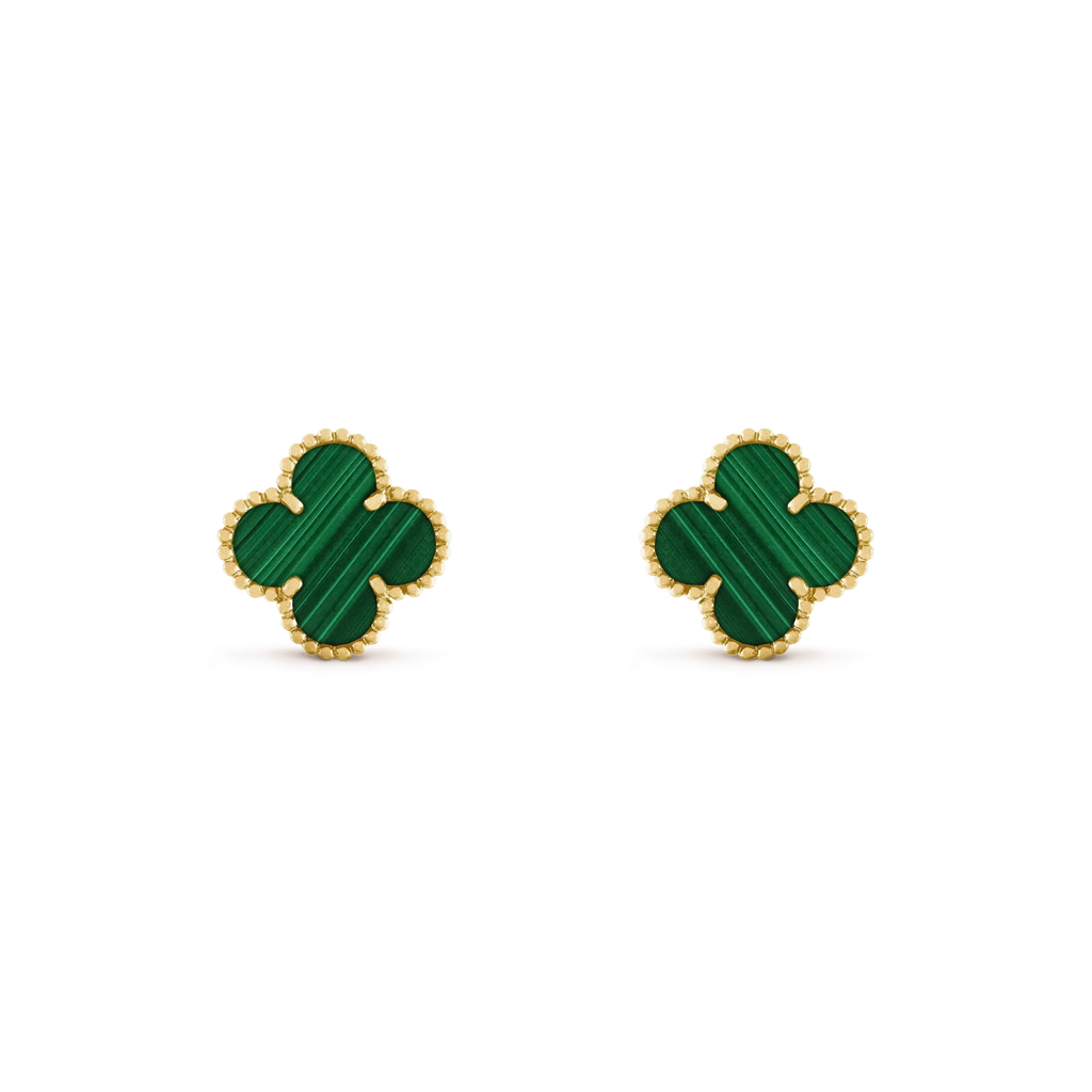 VCA CLOVER MEDIUM 1 MOTIFS MALACHITE EARRINGS