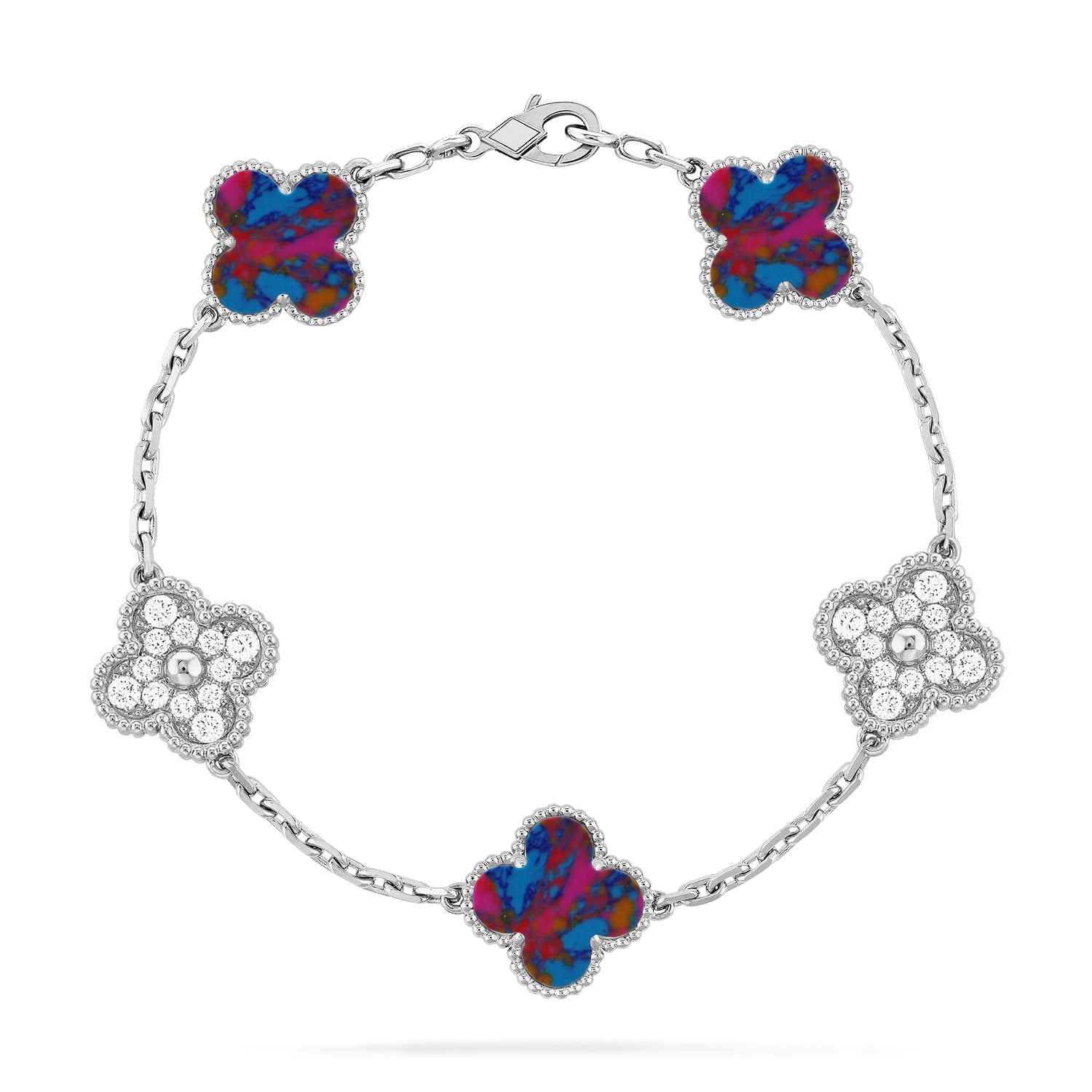 VCA CLOVER 5 MOTIF COLOR GEMSTONES BRACELET COLLECTION