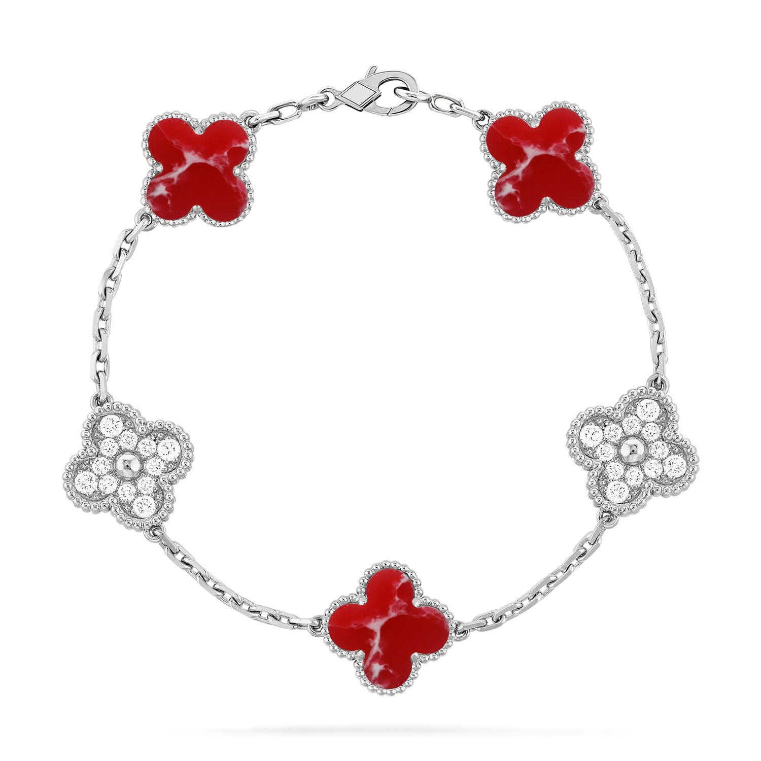 VCA CLOVER 5 MOTIF RED PATTERN BRACELET COLLECTION