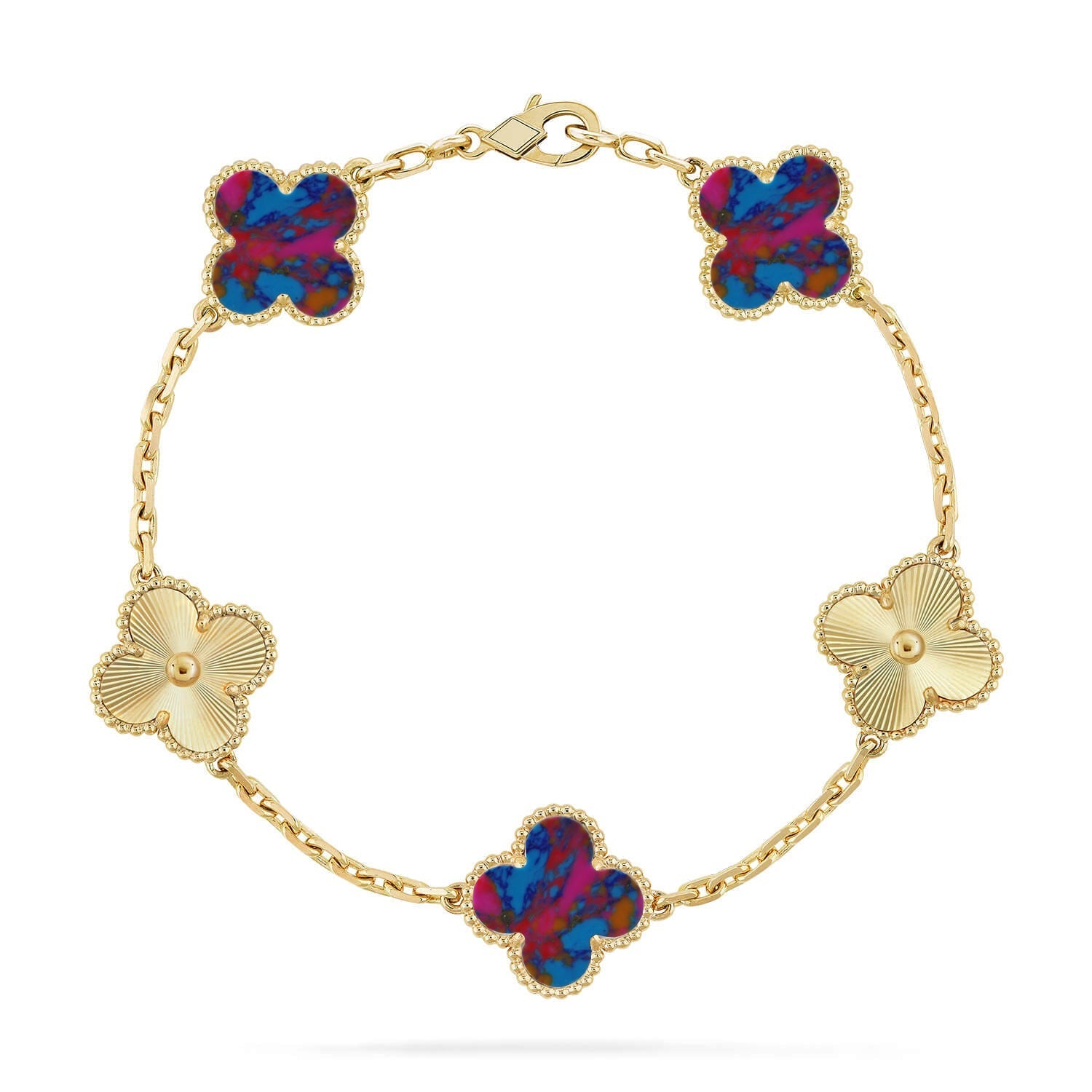 VCA CLOVER 5 MOTIF COLOR GEMSTONES BRACELET COLLECTION