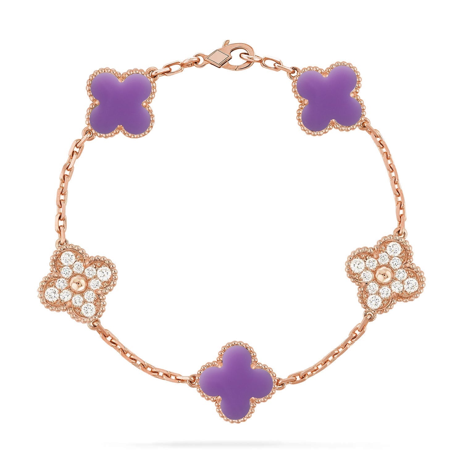 VCA CLOVER 5 MOTIF LIGHT PURPLE BRACELET COLLECTION