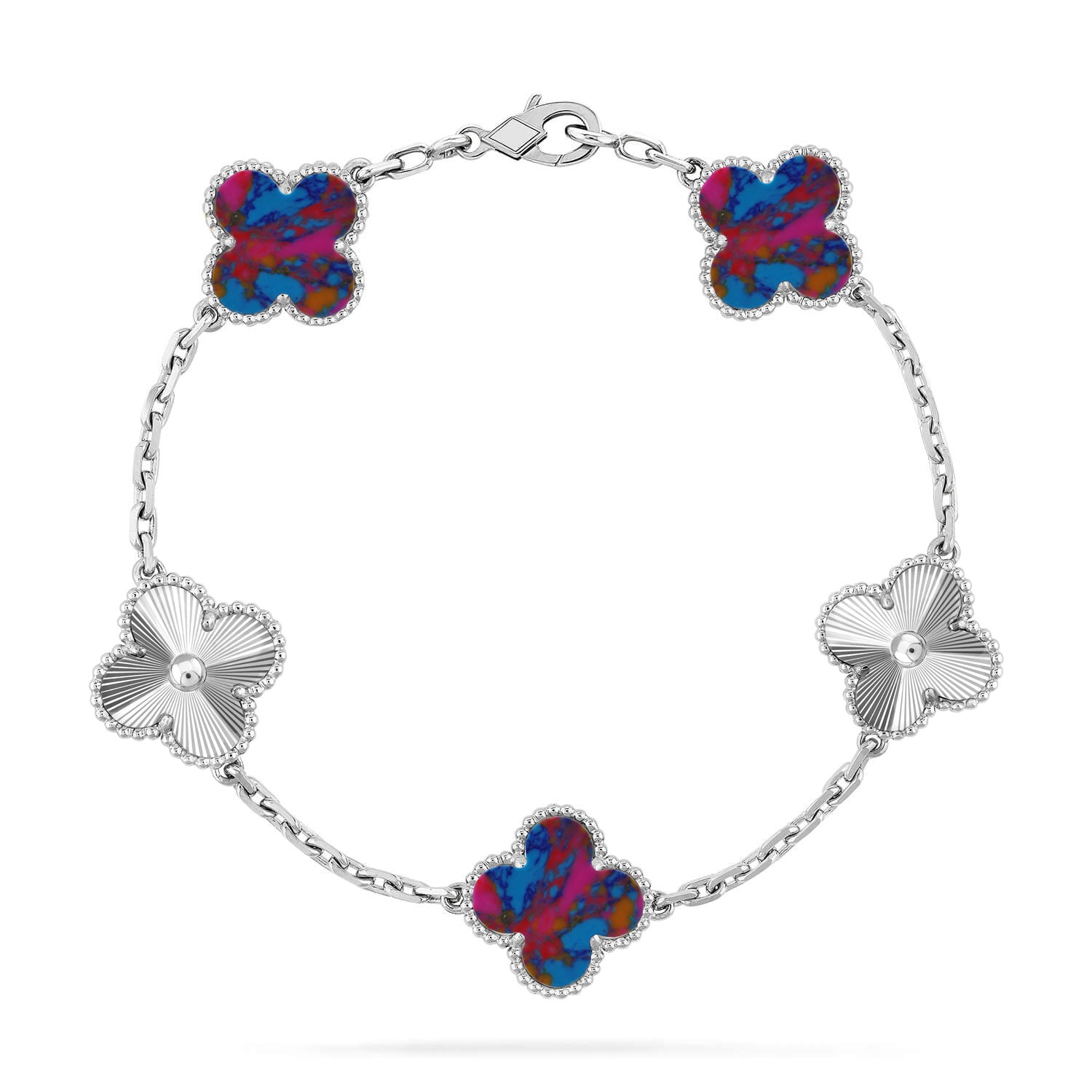 VCA CLOVER 5 MOTIF COLOR GEMSTONES BRACELET COLLECTION
