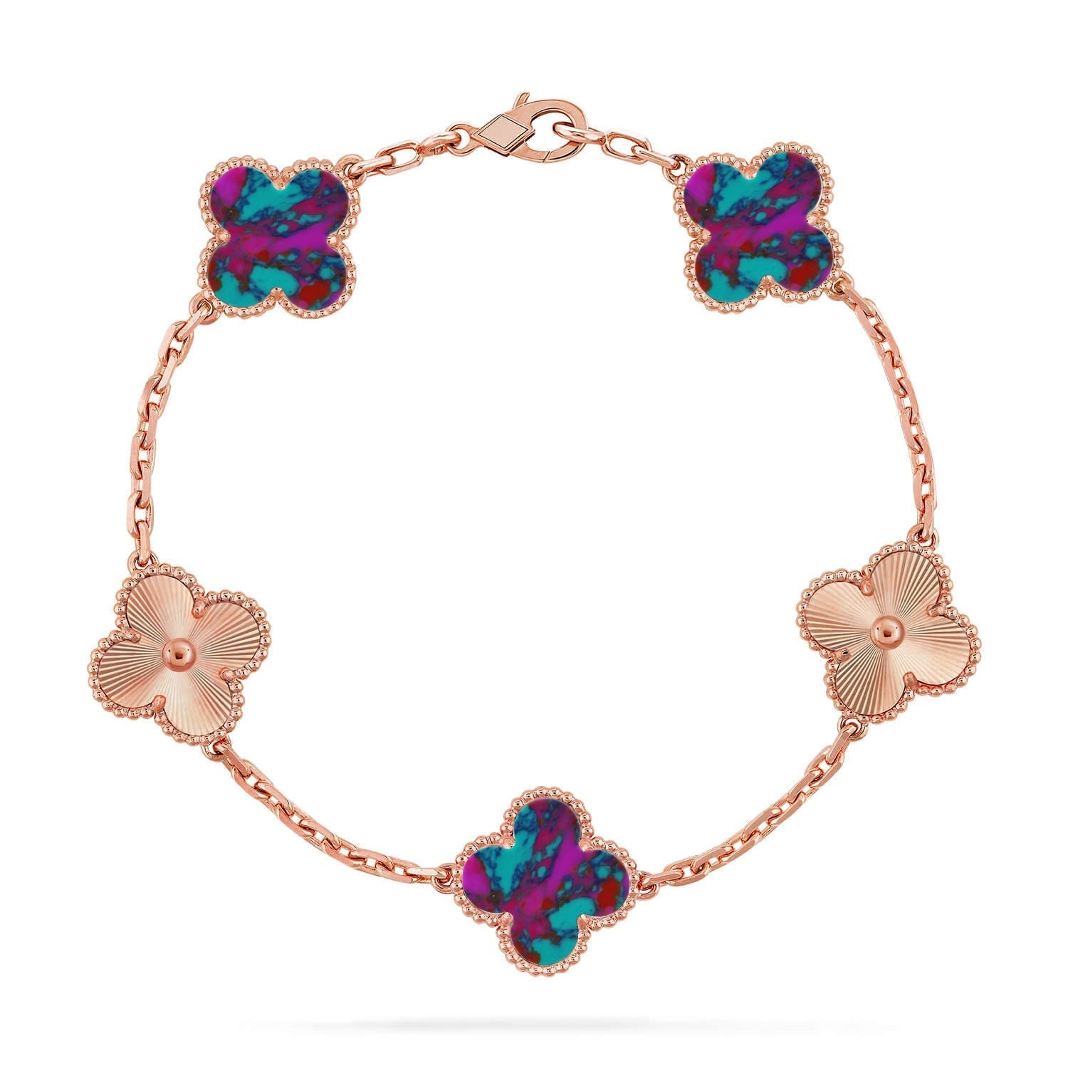 VCA CLOVER 5 MOTIF COLOR GEMSTONES BRACELET COLLECTION