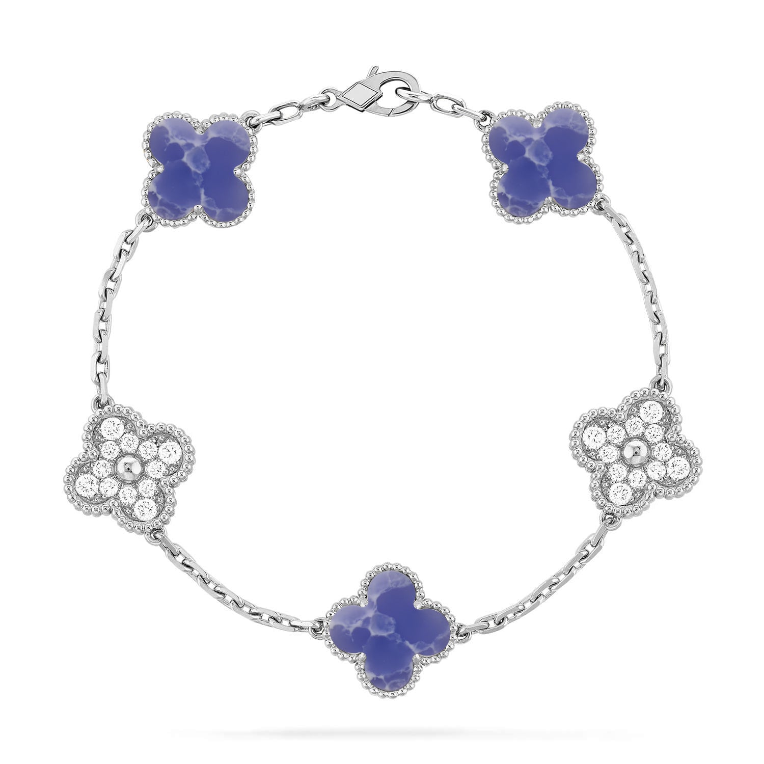 VCA CLOVER 5 MOTIF BLUE VEINS BRACELET COLLECTION