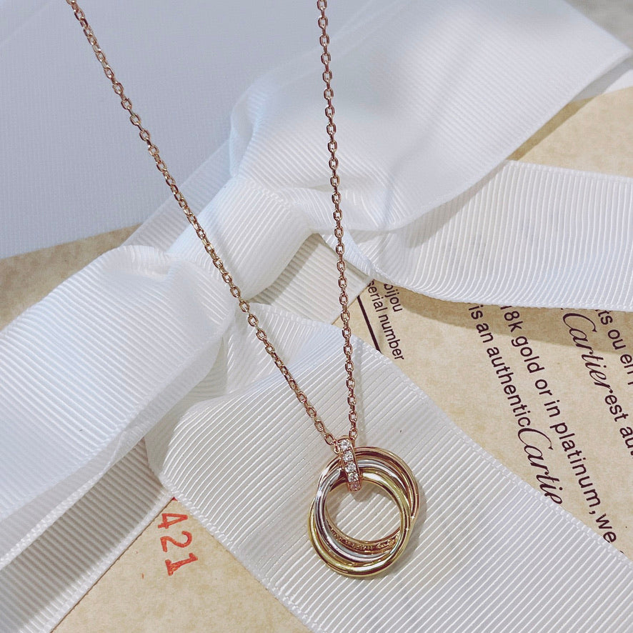 CARTIER TRINITY NECKLACE GOLD DIAMONDS