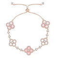 VCA CLOVER 5 MOTIF PINK BLUE RED WHITE BRACELET