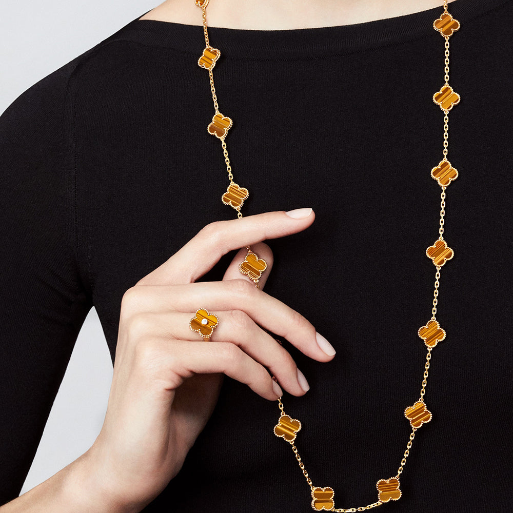 VCA CLOVER 20 MOTIFS TIGER EYE ROSE GOLD