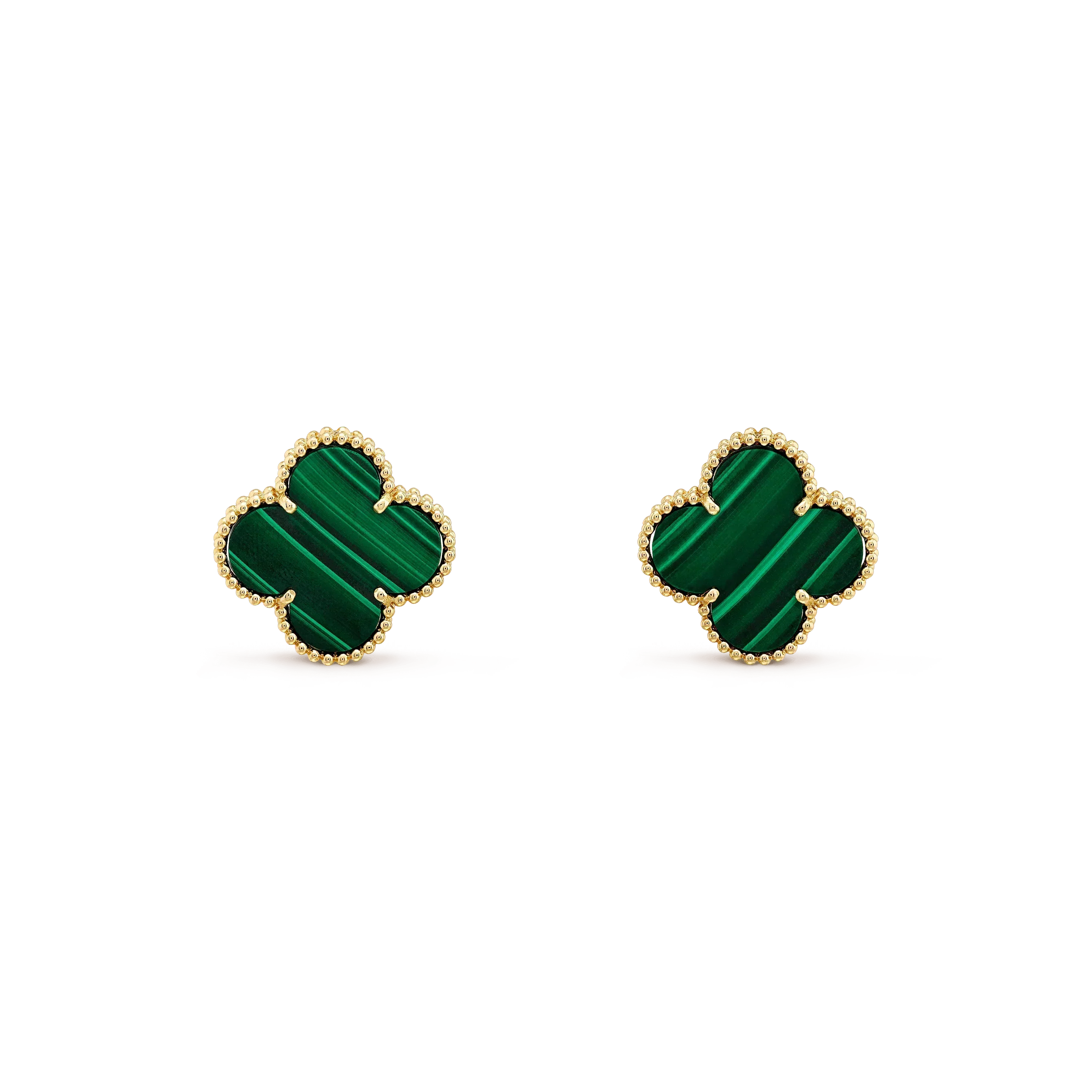 VCA CLOVER MINI 9.5MM MALACHITE EARRINGS