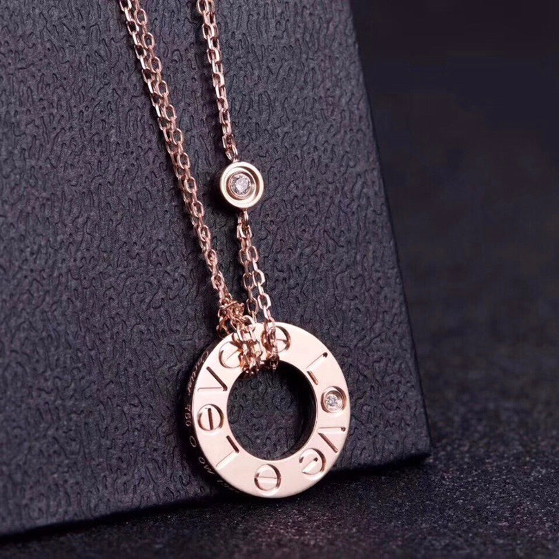 CARTIER LOVE NECKLACE 16MM 2 DIAMONDS