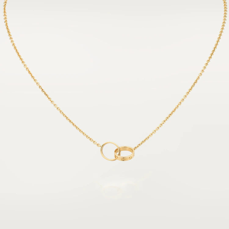CARTIER LOVE NECKLACE DOUBLE RING GOLD