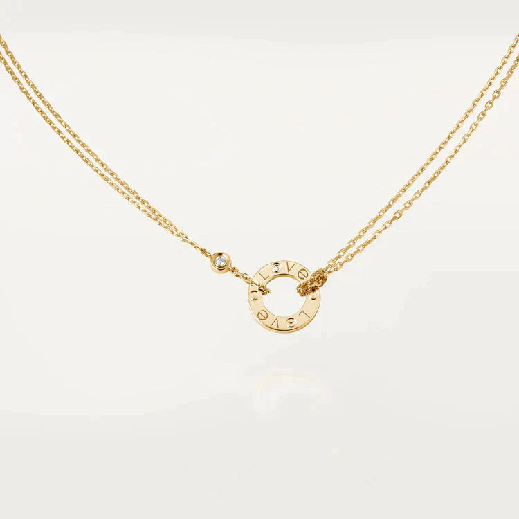 CARTIER LOVE NECKLACE 16MM 2 DIAMONDS
