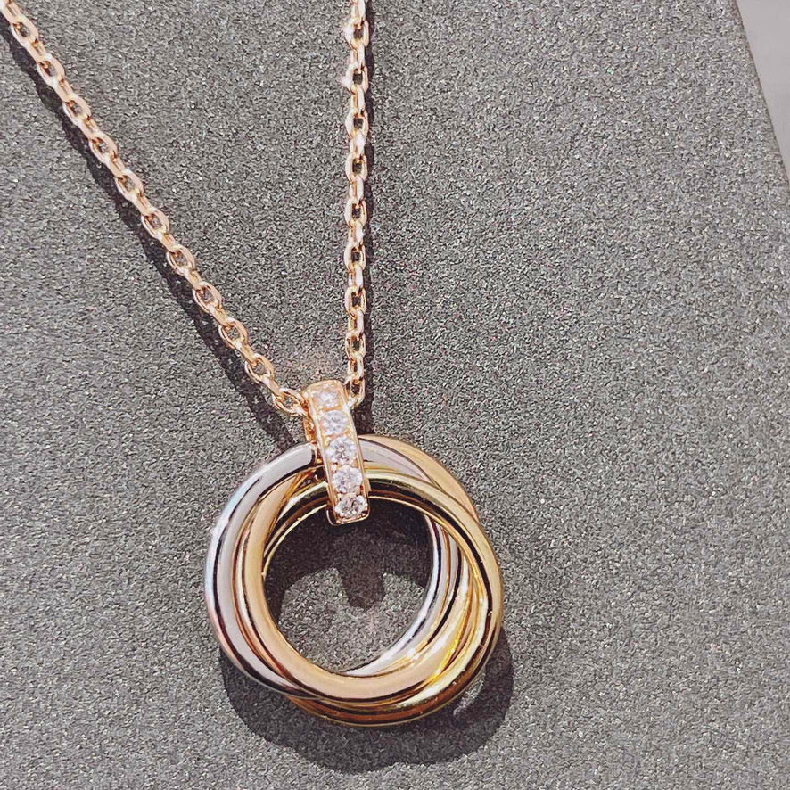 CARTIER TRINITY NECKLACE GOLD DIAMONDS