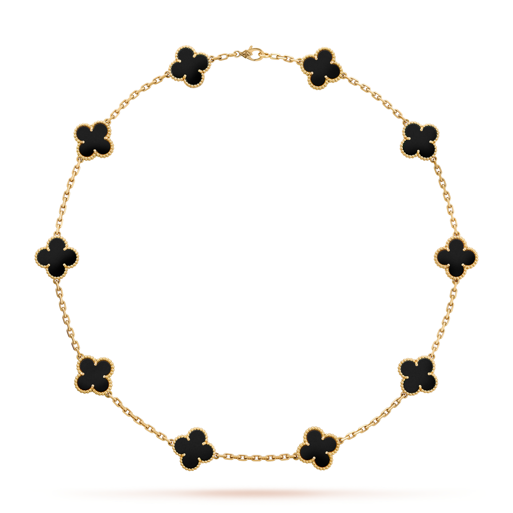 VCA CLOVER 10 MOTIFS ONYX NECKLACE