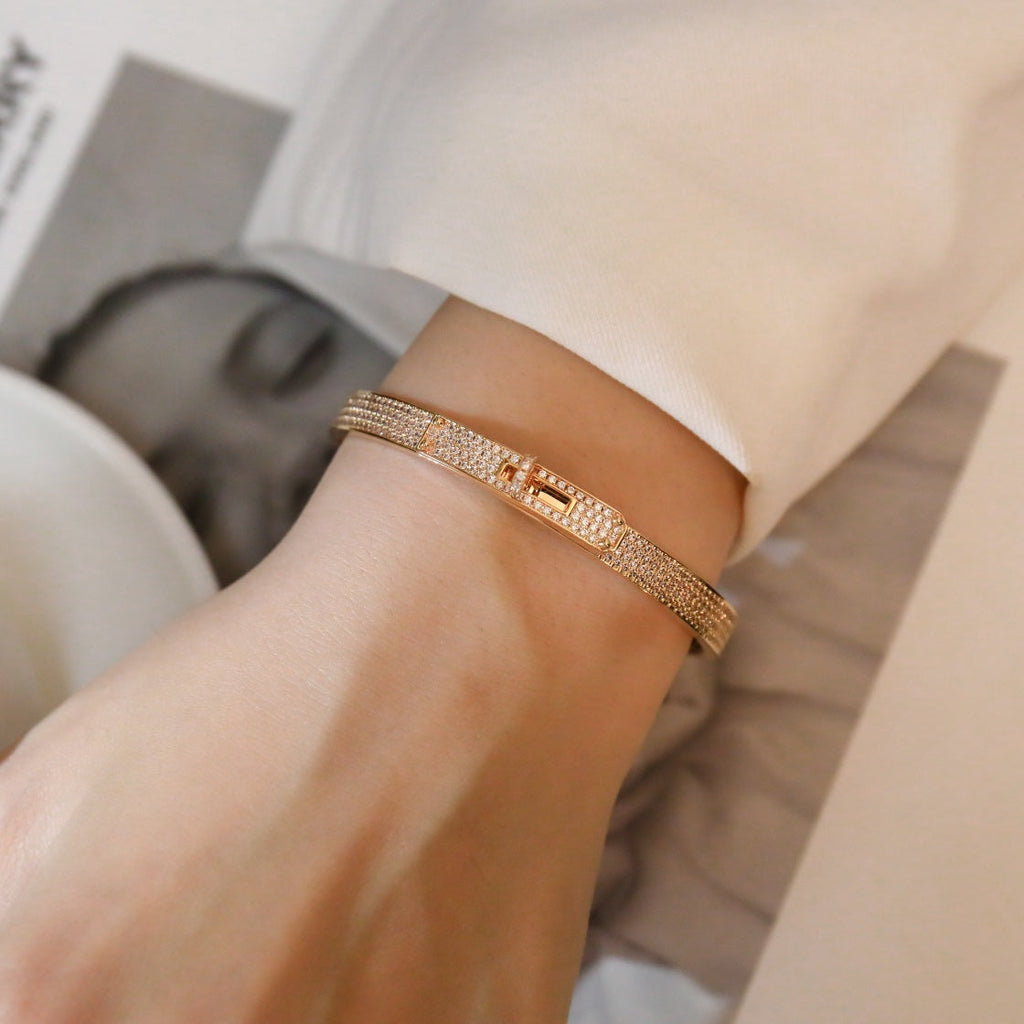 HERMES KELLY BRACELET DIAMOND PAVED