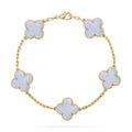 VCA CLOVER 5 MOTIF PURPLE CHALCEDONY BRACELET COLLECTION